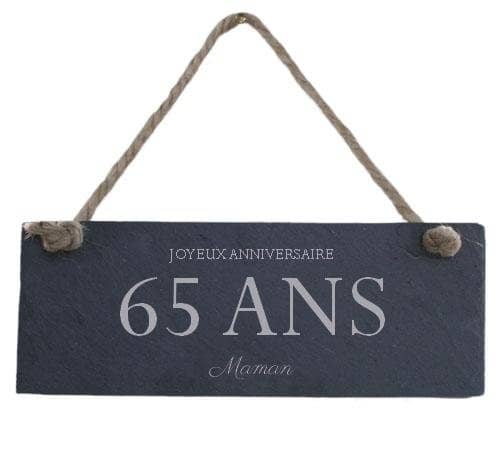 Plaque de porte en ardoise famille maman 65 ans