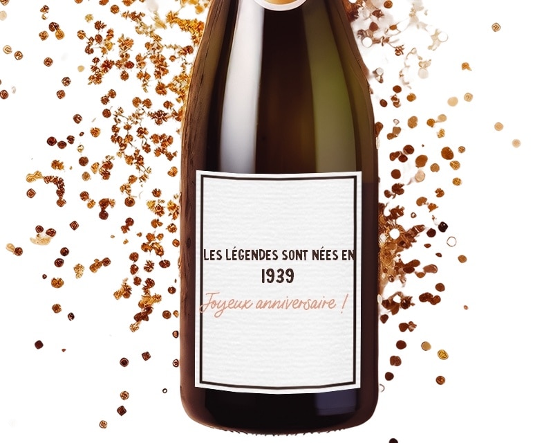 bouteille de champagne message générique homme né en 1939