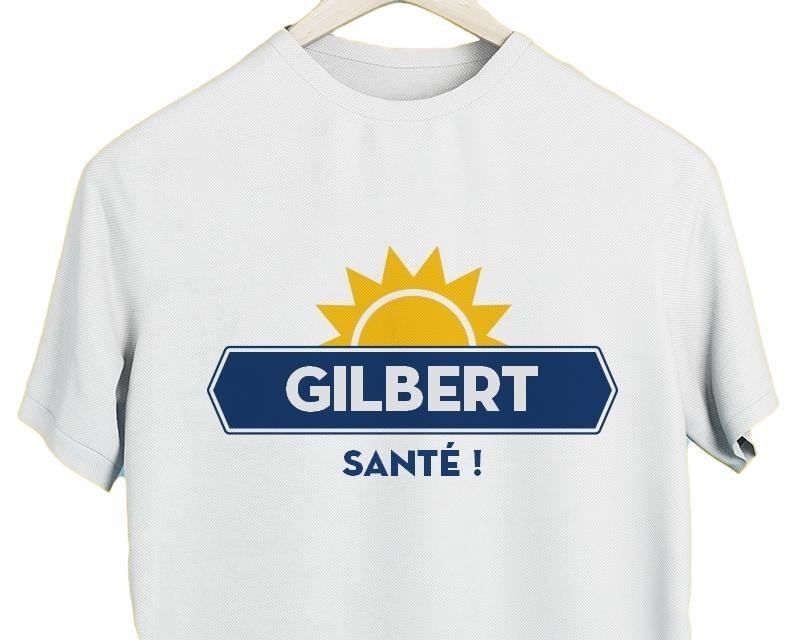 T-shirt blanc homme personnalisé pour un Gilbert