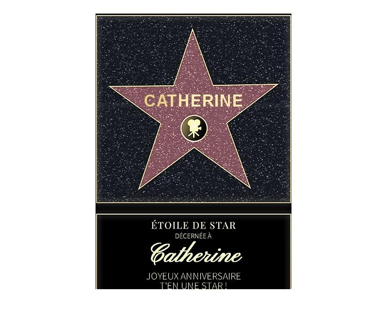 Affiche etoile de star personnalisée pour une Catherine