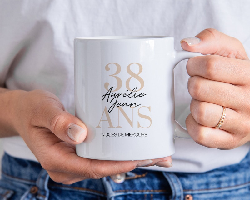 Mug personnalisé anniversaire de mariage - Noces de Mercure