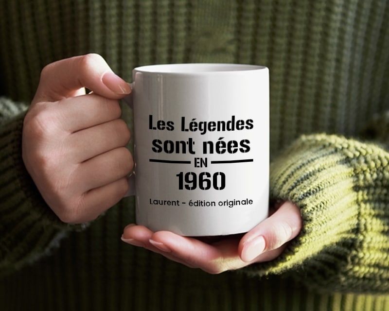 Mug personnalisé - Les Légendes sont nées en 1960