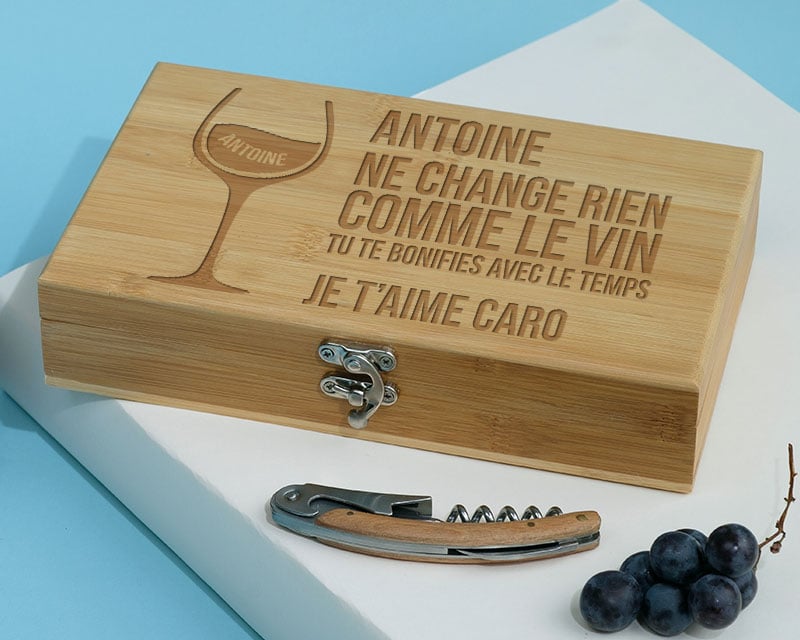 Coffret sommelier personnalisé - 5 accessoires - Citation