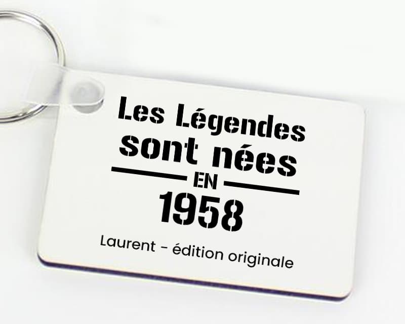 Porte-clés personnalisé - Les Légendes sont nées en 1958