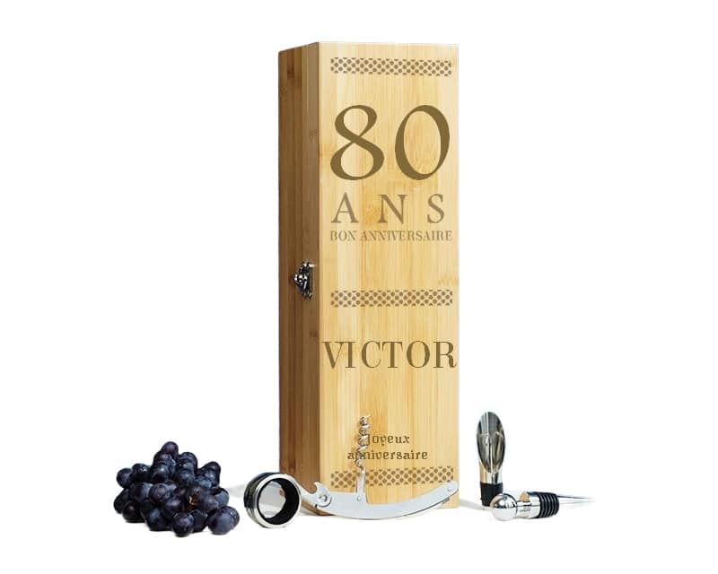 Coffret sommelier et vin homme 80 ans