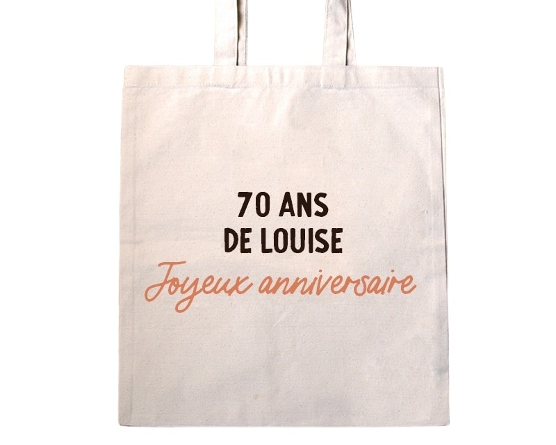 Tote bag avec message femme 70 ans