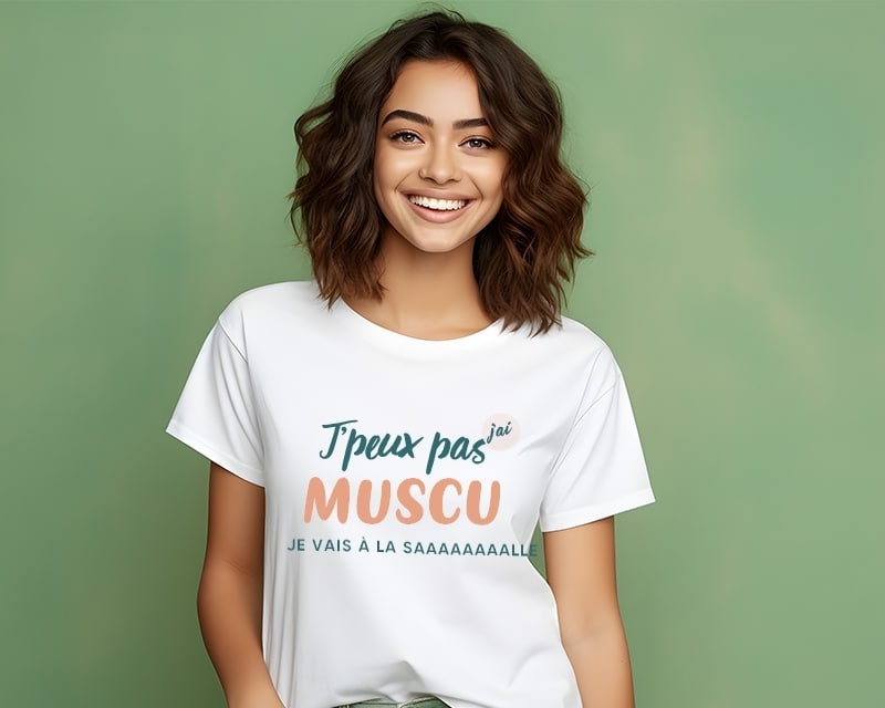 Tee shirt personnalisé femme - J'peux pas j'ai muscu