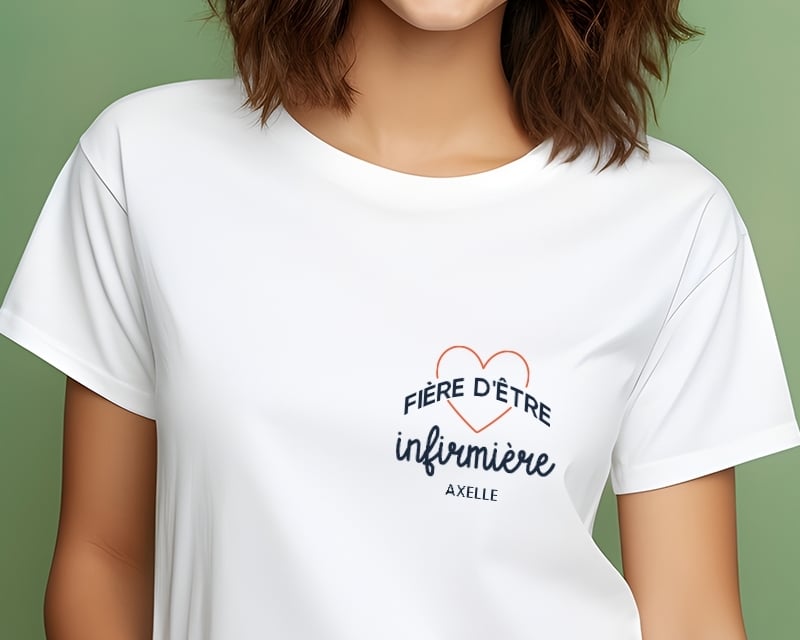 Tee shirt personnalisé femme - Fière d'être infirmière