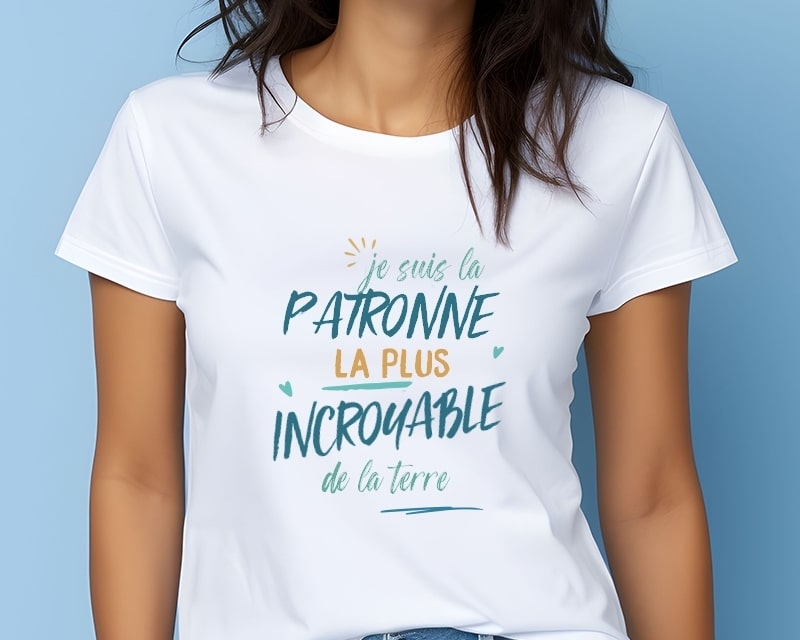 T-Shirt femme personnalisé : Patronne la plus...