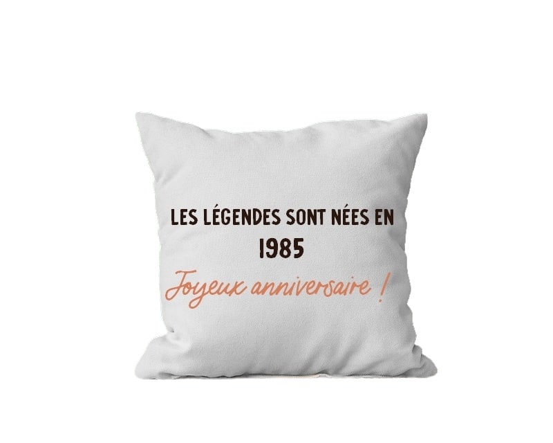 Coussin message générique femme née en 1985