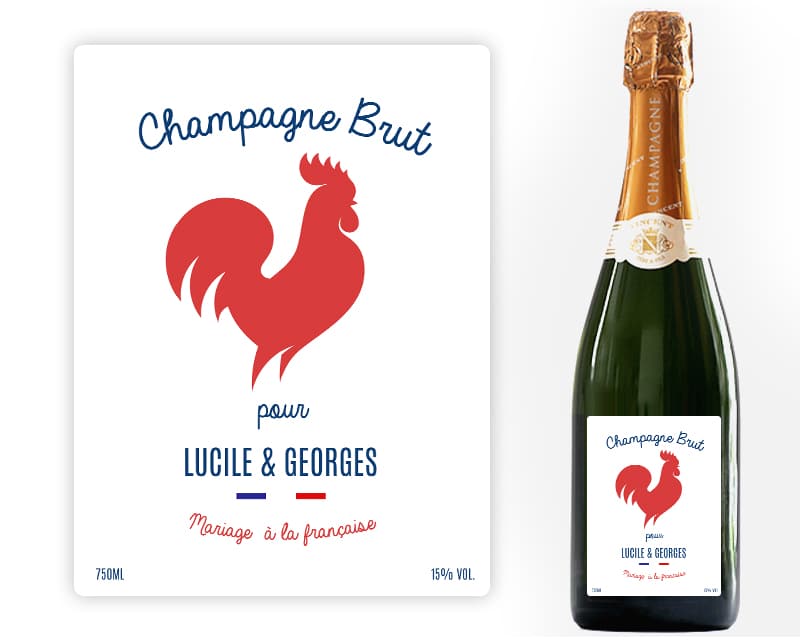 Bouteille de champagne personnalisée message - French Touch