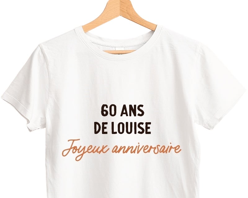 T-shirt blanc avec message femme 60 ans