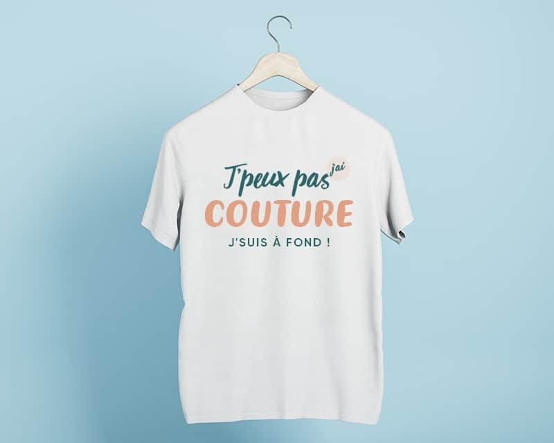 Tee shirt personnalisé homme - J'peux pas j'ai couture