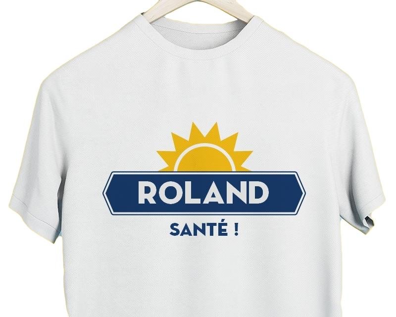 T-shirt blanc homme personnalisé pour un Roland