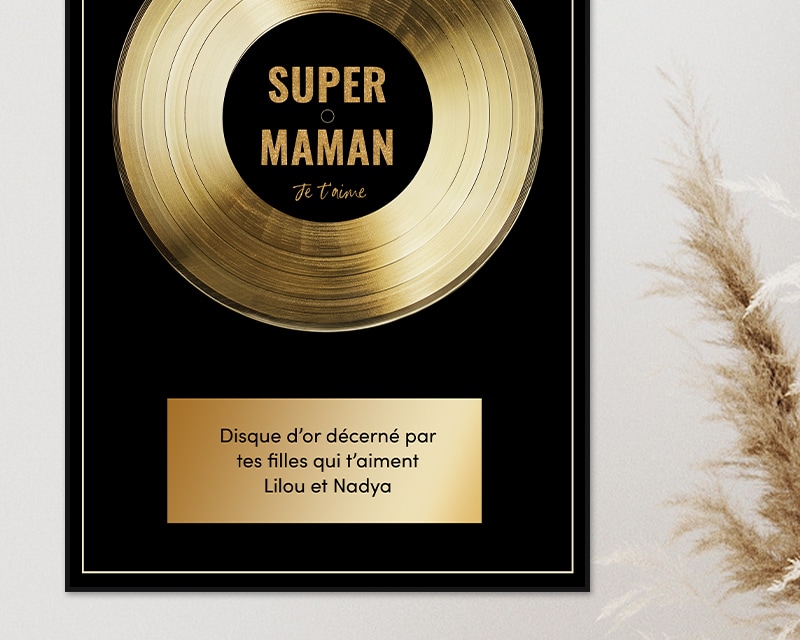 Affiche disque d’or maman 20 ans