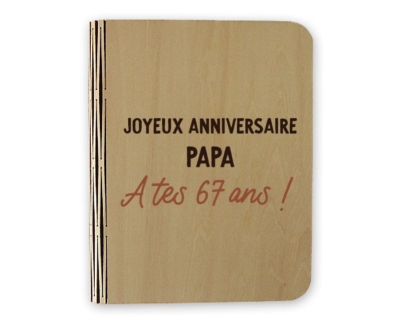 Lampe livre lumineux message papa 67 ans