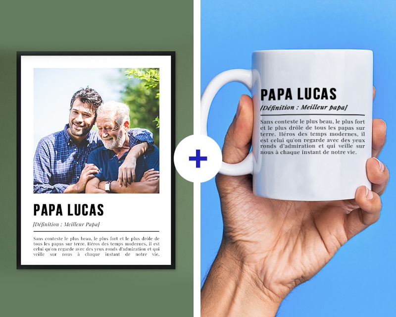 Coffret Définition Papa - Affiche et mug personnalisés