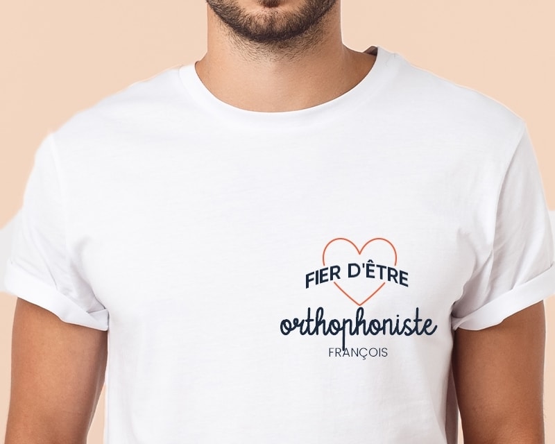 Tee shirt personnalisé homme - Fier d'être orthophoniste