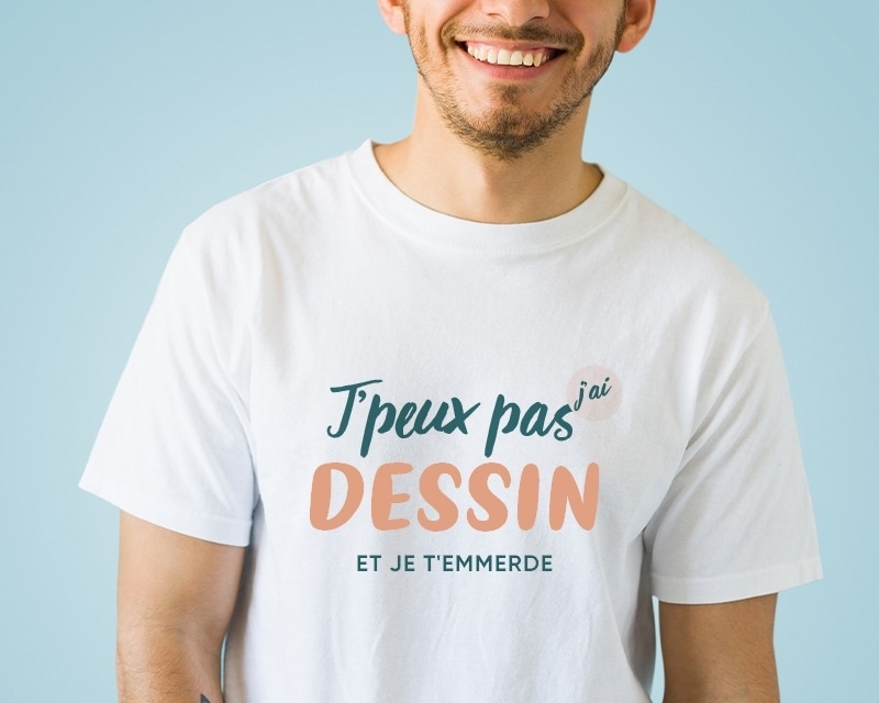 Tee shirt personnalisé homme - J'peux pas j'ai dessin