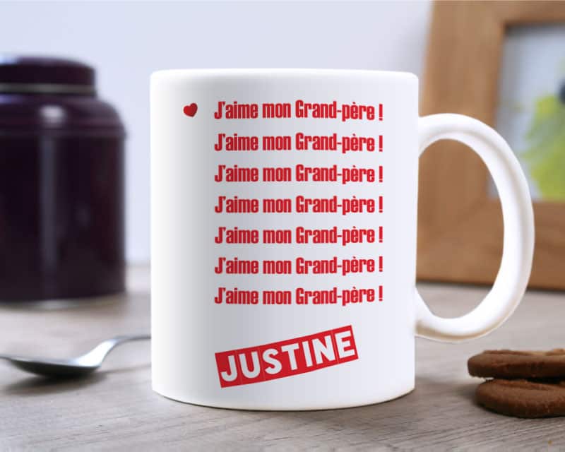 Mug personnalisé - J'aime mon Grand-Père