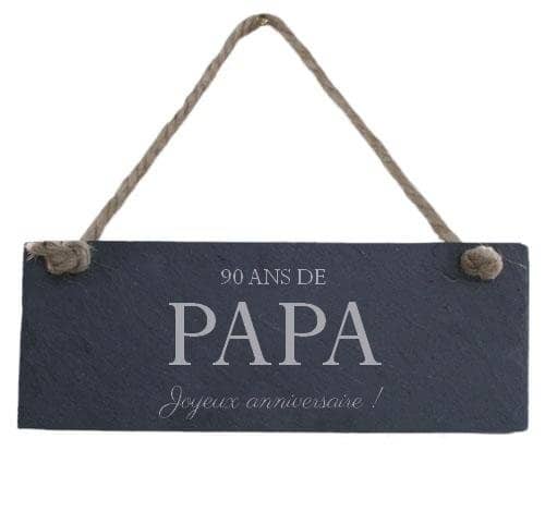 Plaque de porte en ardoise papa 90 ans