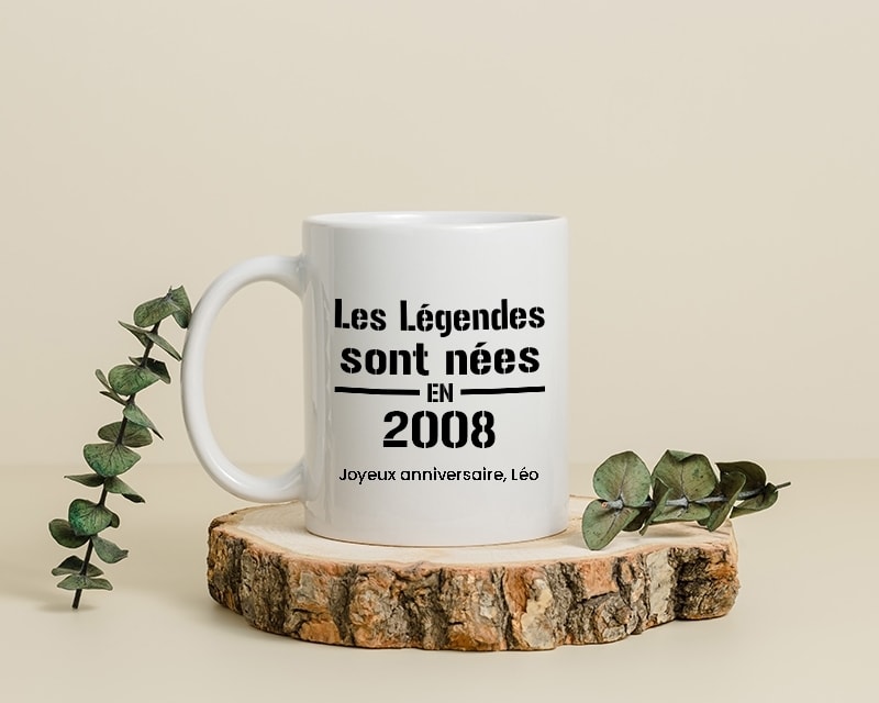 Mug personnalisé - Les Légendes sont nées en 2008