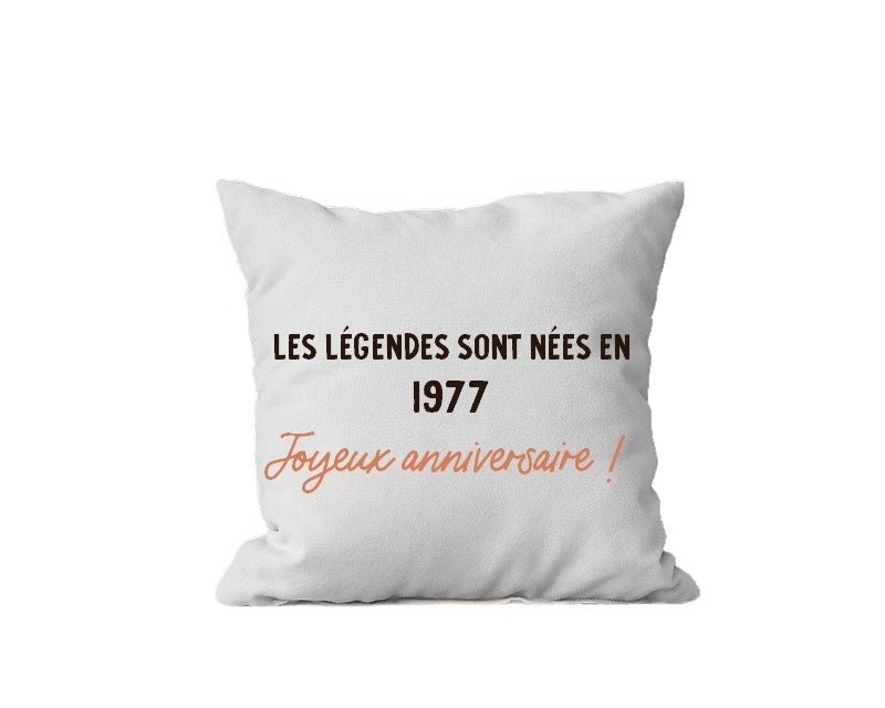 Coussin message générique année 1977