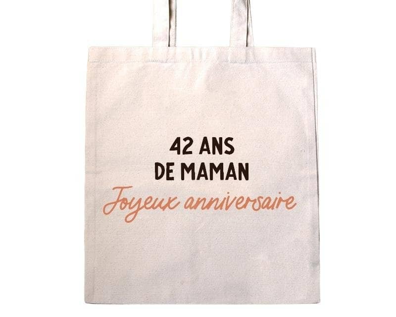 Tote bag message maman 42 ans