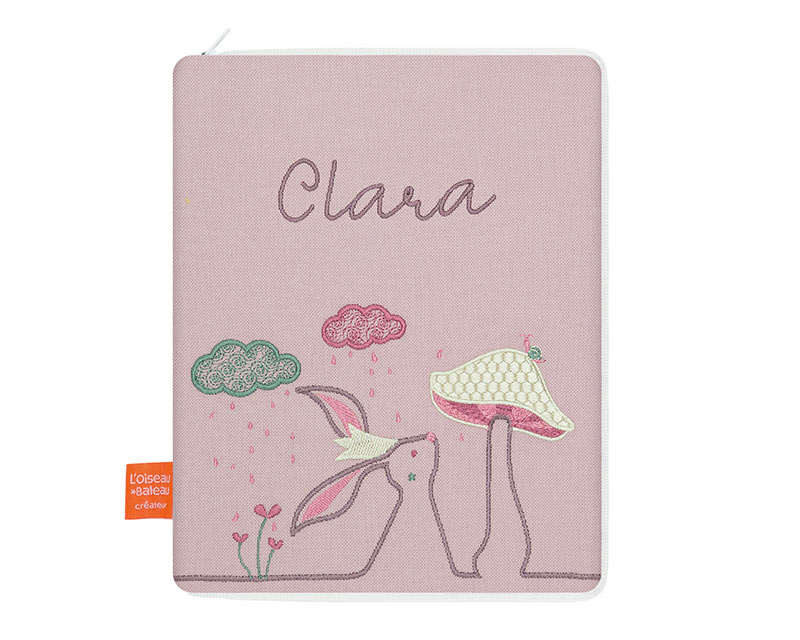 Protège carnet de santé Lapin poudre