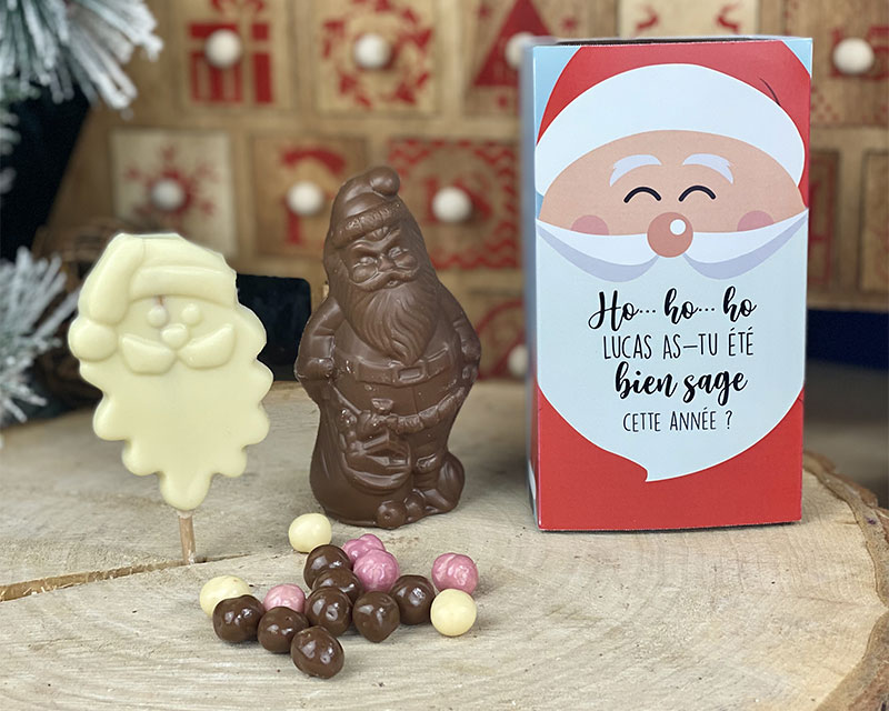Père Noël en chocolat au lait - Idée-cadeau pour Noël