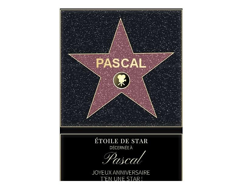 Affiche etoile de star personnalisée pour un Pascal