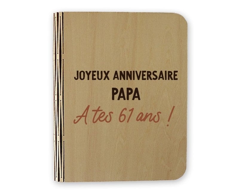 Lampe livre lumineux message papa 61 ans