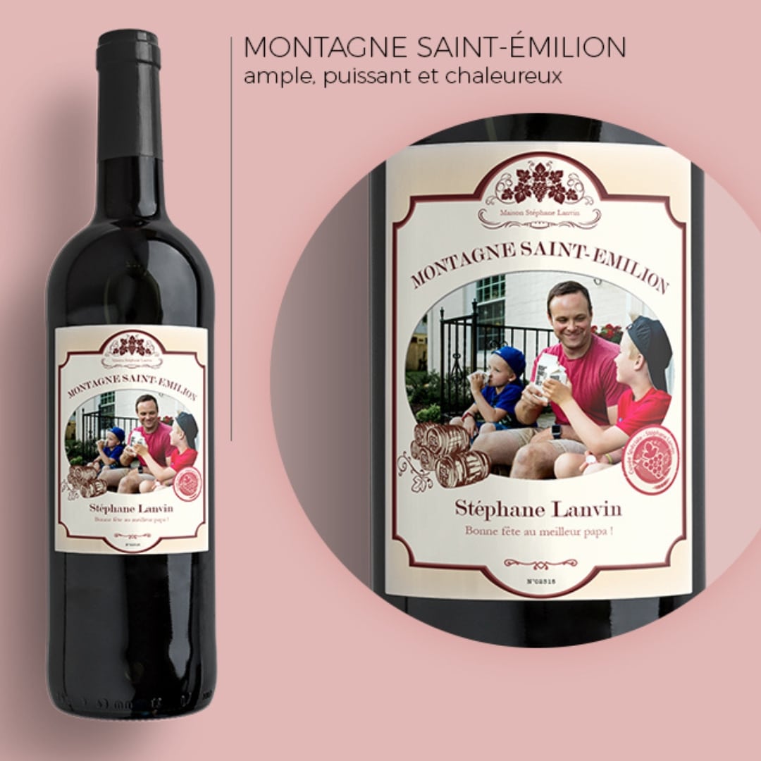 Bouteille de vin rouge personnalisée - Cadeaux.com