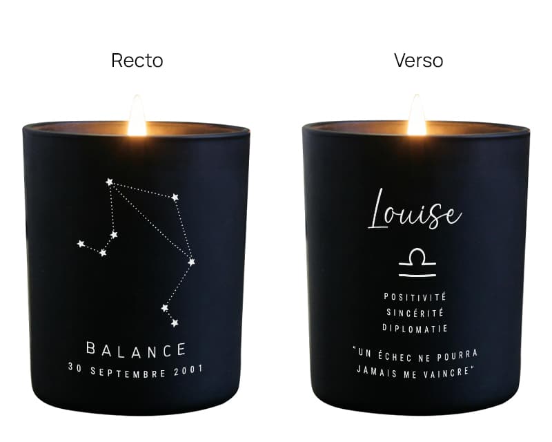 Bougie personnalisée Constellation - Balance