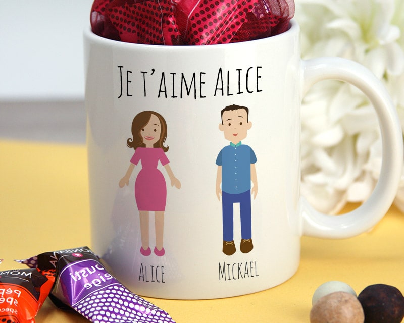 Mug personnalisé famille - Family Circus - Avec chocolats Monbana