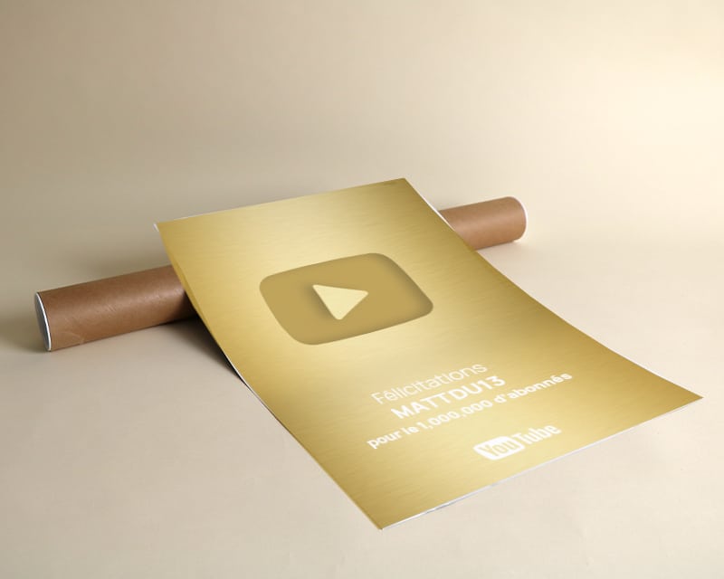 Trophée YouTube personnalisé