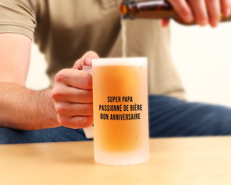 Chope de bière personnalisée - Photo et texte