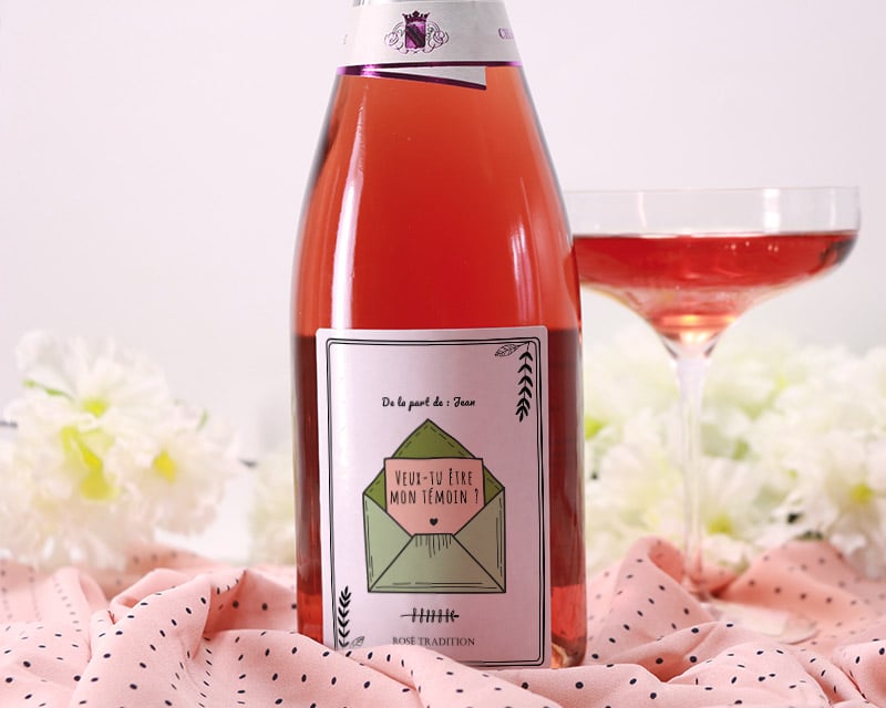 Bouteille de champagne rosé personnalisée - Veux-tu être (...) ?