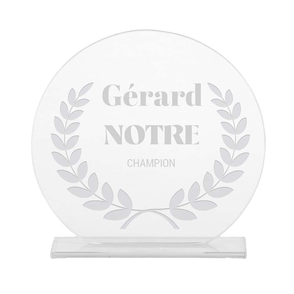 Trophée en verre personnalisé pour un Gérard