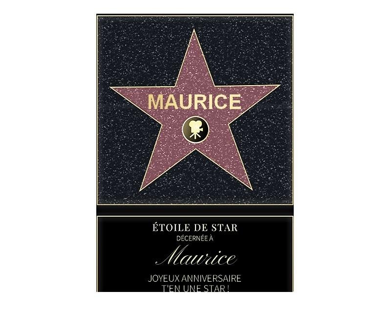 Affiche etoile de star personnalisée pour un Maurice