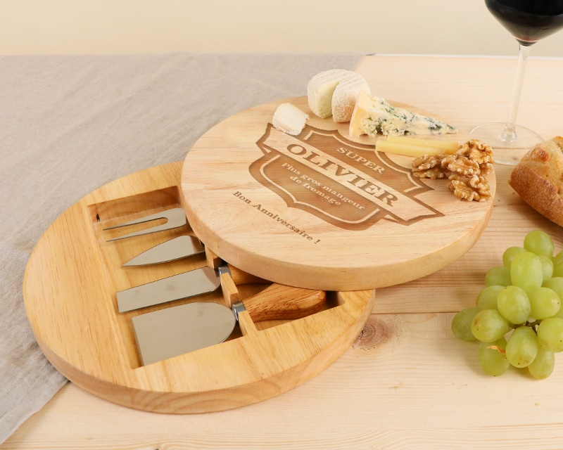 Set à fromage personnalisé en bois - Papa