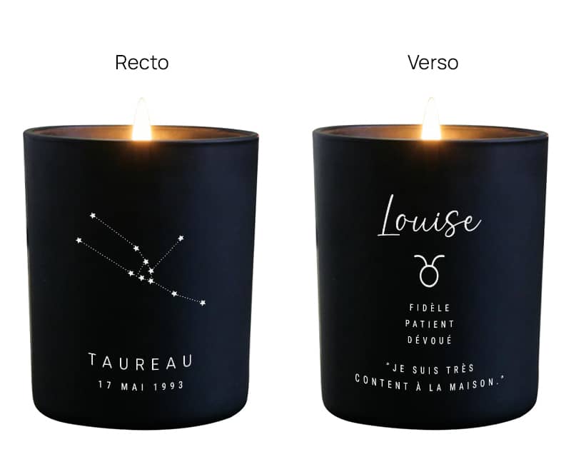 Bougie personnalisée Constellation - Taureau