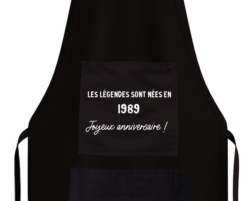 tablier noir message générique homme né en 1989