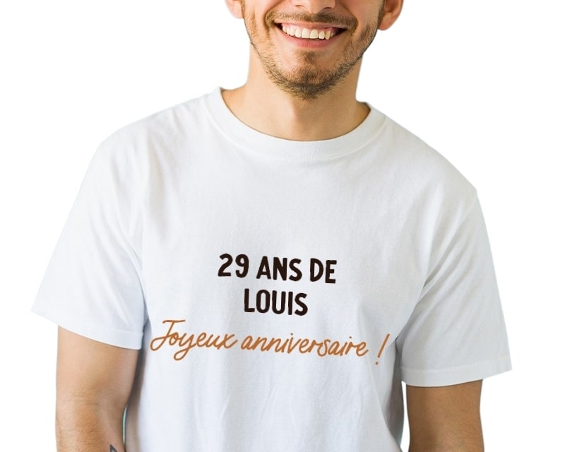 T-shirt blanc personnalisable homme 29 ans