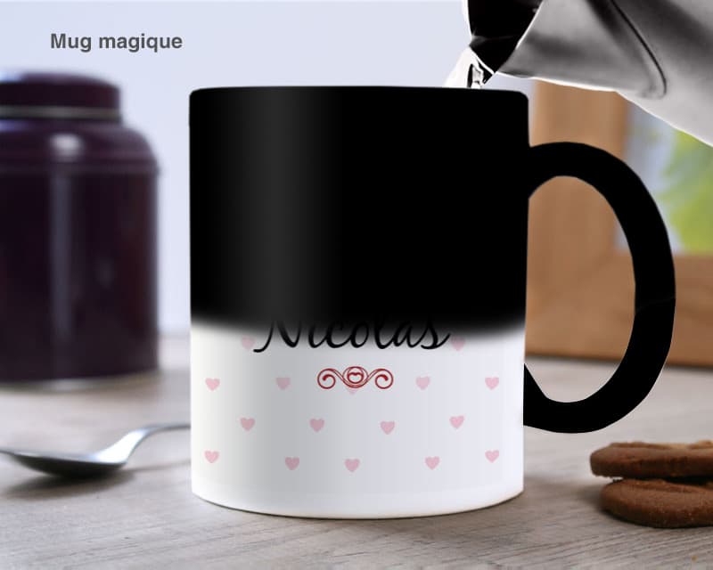 Mug personnalisé mariage - Prénoms et date