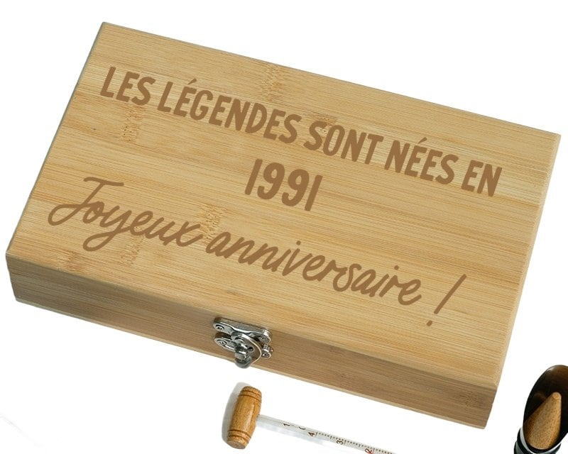 Coffret sommelier 5 accessoires message générique année 1991