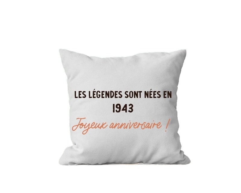 Coussin message générique femme née en 1943