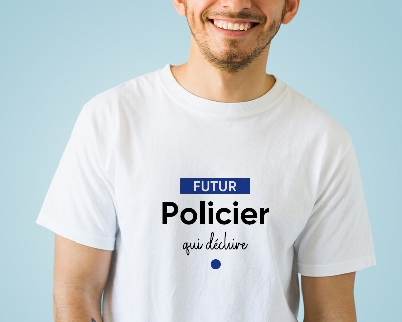 Tee shirt personnalisé homme - Futur policier