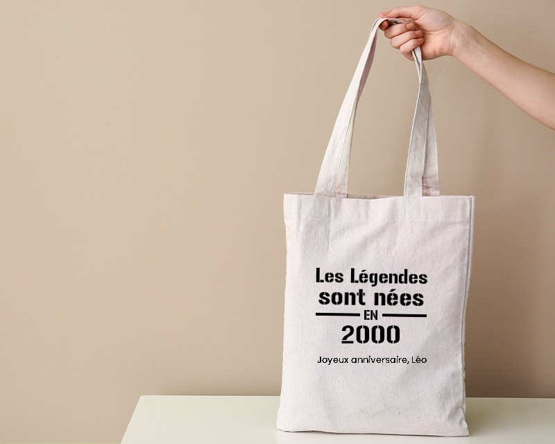 Tote bag personnalisé - Les Légendes sont nées en 2000