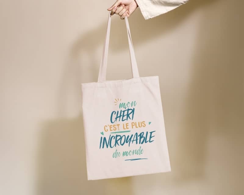 Tote bag personnalisé - Chéri le plus...